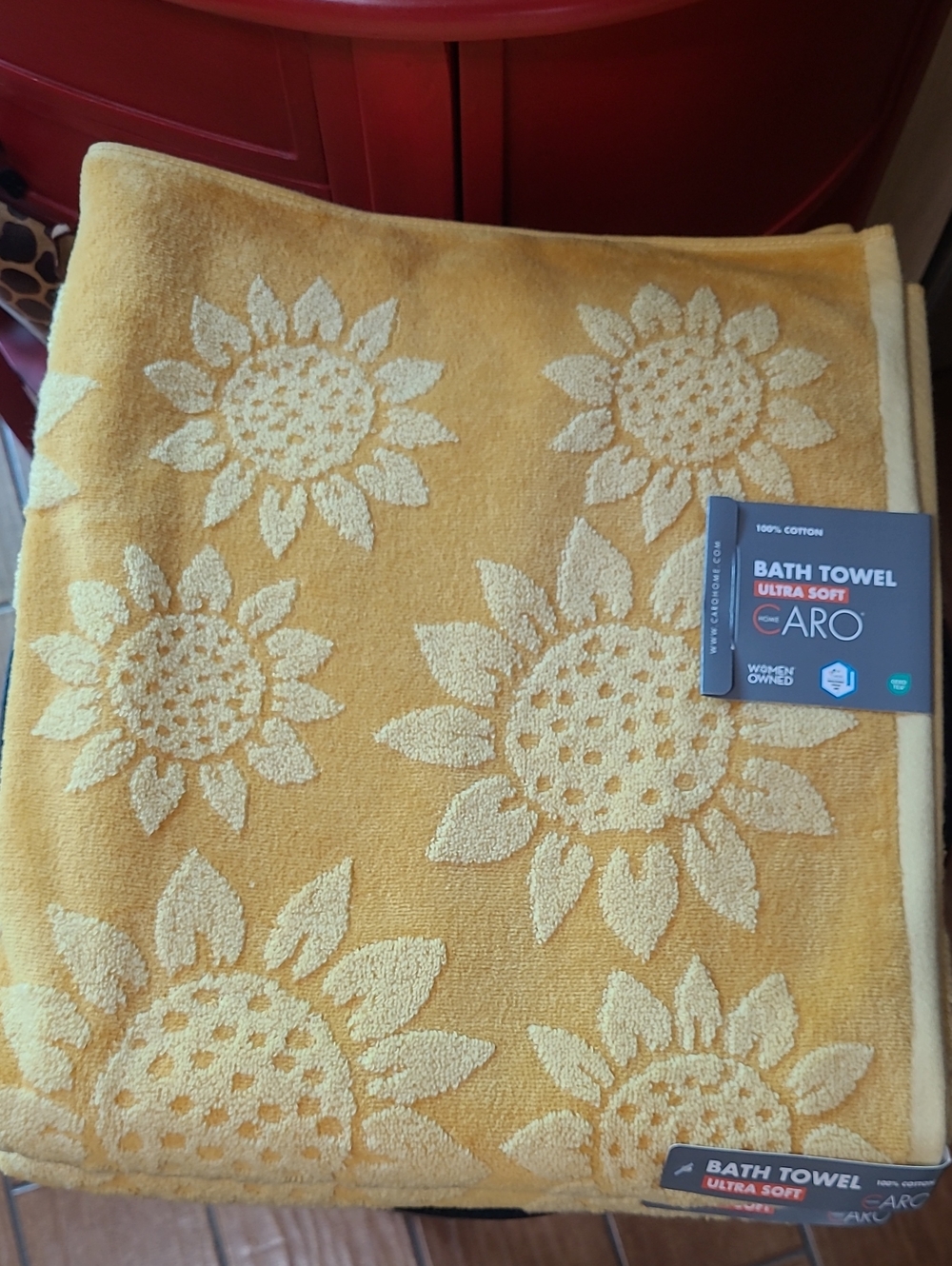 Caro Home Sunflower Bath Towel Set - Picture 5 of 8